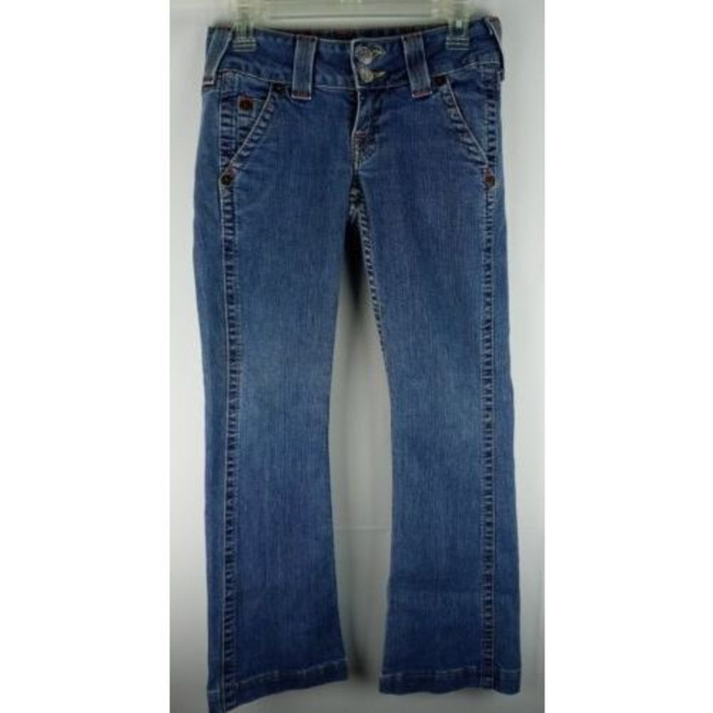 True Religion Women's Straight Blue Jeans Size 27 RN # 112790 Preowned Condition